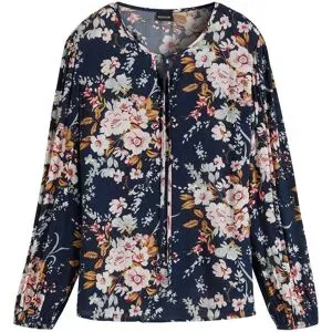 bonprix Bluse aus fließender Viskoseblau 52Damen