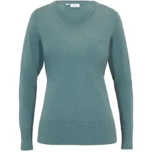 bonprix Basic Pullover mit recycelter Baumwollegrün 36Damen