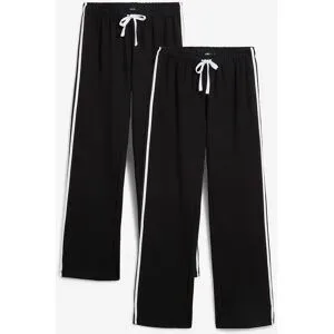 bonprix Sweathose aus reiner schwerer Baumwolle (2er-Pack )schwarz 32Damen