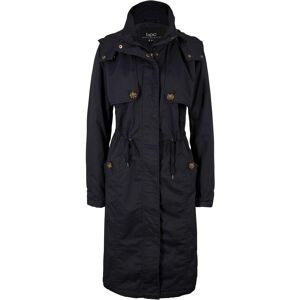 bonprix Langer Trenchcoat mit Kapuze, tailliert,  leicht wattiertschwarz 38Damen