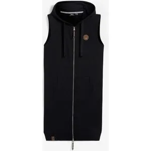 bonprix Long-Sweatweste mit Kapuze aus Baumwoll-Mixschwarz 48Damen