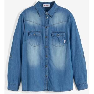 bonprix Jeansbluse mit Druckknöpfen, Langarmblau 46Damen