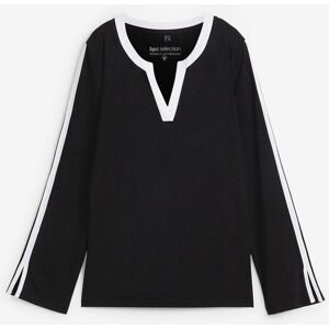 bonprix Langarmshirt bequeme Passform, Langarm-Design, mit kontrastfarbigen Details