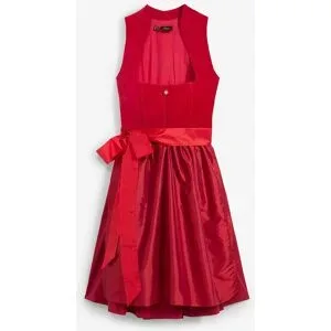 bonprix Dirndl mit Samt-Mieder und Satin-Schürze (2-tlg.Set)rot 50Damen