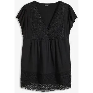 bonprix Shirt in Viskose-Baumwoll-Mixschwarz 32Damen