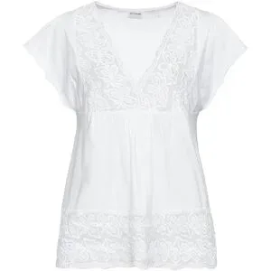 bonprix Shirt in Viskose-Baumwoll-Mixweiß 40Damen