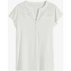 bonprix Henleyshirt aus Viskose-Mixweiß 32Damen