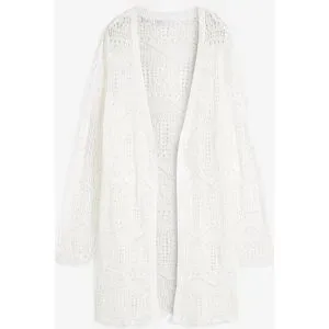 bonprix Ajour Longstrickjackeweiß 36Damen