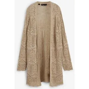 bonprix Ajour Longstrickjackebeige 52Damen