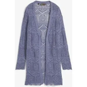 bonprix Ajour Longstrickjackeblau 44Damen