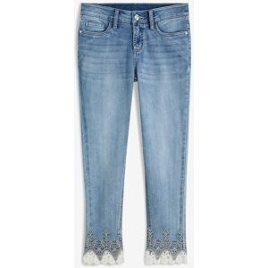bonprix Skinny-Jeans mit Spitze, croppedblau 40Damen