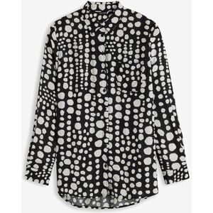 bonprix bedruckte Longbluse aus fließender Viskoseschwarz 42Damen