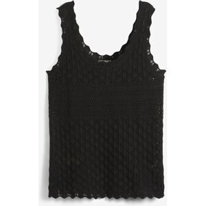 bonprix Stricktop aus Baumwollmix, figurumspielende Passform, ärmellos, ohne Kragen