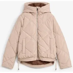 bonprix Kurze Steppjacke mit Futter in Kontrastfarbebeige 42Damen
