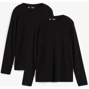 bonprix Slim-Fit Shirt mit reiner Bio-Baumwolle (2er Pack)schwarz 52Damen