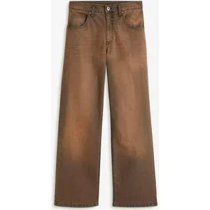 bonprix Wide-Leg-Jeans High Waist mit Vintage Waschungbraun 42Damen