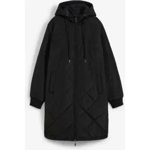 bonprix Kapuzen-Kurzmantel mit Steppungschwarz 46Damen