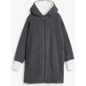 bonprix Teddy-Fleece Jackegrau 52Damen