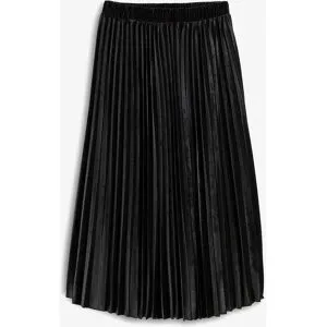 bonprix Plissée-Rock aus softem Samtschwarz 38Damen