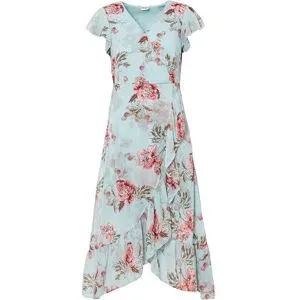 bonprix Chiffonkleid mit Volantsblau 52Damen