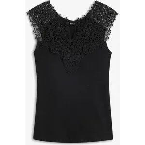 bonprix Top aus fließendem Viskose-Mixschwarz 44Damen