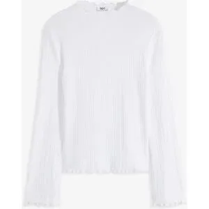 bonprix Geripptes Langarmshirtweiß 44Damen