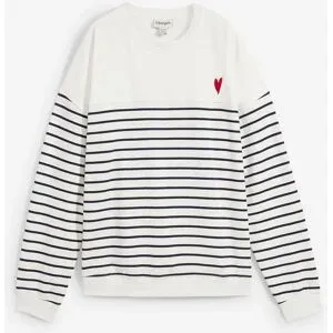 bonprix Oversize-Sweatshirt aus Baumwollmixweiß 44Damen