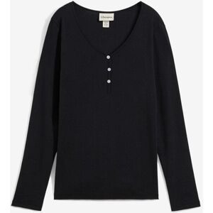 bonprix Langarmshirt 1 schmale Passform, Langarm, mit kurzer Knopfleiste im Henley-Stil