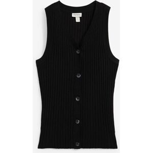 bonprix Gerippte Strickwesteschwarz 44Damen