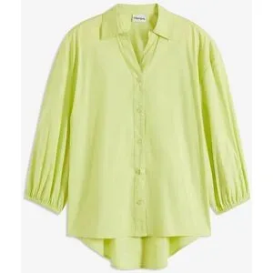 bonprix Vokuhila-Bluse aus Baumwoll-Mixgrün 52Damen