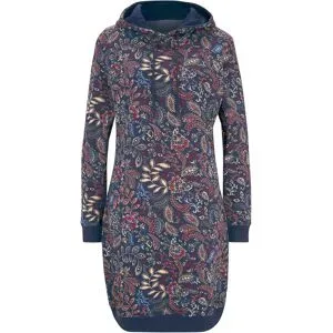 bonprix Sweatkleid mit Kapuze, aus Baumwolle, lockere Passform, mit Tunnelzug