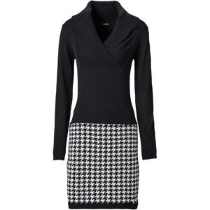bonprix Strickkleid aus Polyacryl, figurbetonte Passform, gemustertes Rockteil