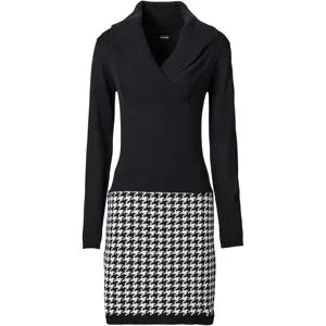bonprix Strickkleid aus Polyacryl, figurbetonte Passform, gemustertes Rockteil