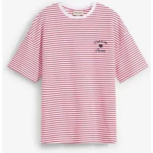 bonprix T-Shirt lockere Passform, Kurzarm-Design, aus Baumwolle, mit Stickerei