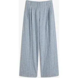 bonprix Bundfaltenhose aus leichtem Leinen-Mixblau 54Damen