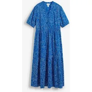 bonprix Midikleid körperumspielende Form, mit Henleykragen, Halbarm-Design