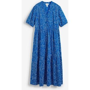 bonprix Midikleid körperumspielende Form, mit Henleykragen, Halbarm-Design