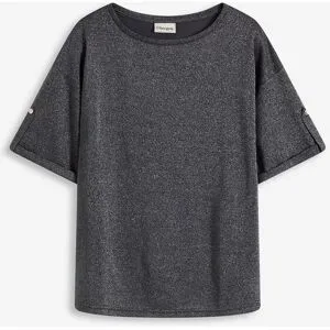 bonprix Glitzer Viskose-Shirt mit Glanzdruckgrau 44Damen