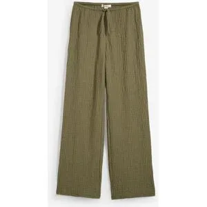 bonprix Weite Schlupfhose aus strukturiertem Crêpegrün 40Damen
