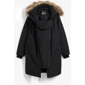 bonprix 3-in-1 wind-und wasserdichter Umstandsmantel mit Trageeinsatzschwarz 44Damen