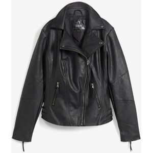 bonprix Lederimitatjacke im Bikerstil, taillierte Passform, mit Kragen und Revers
