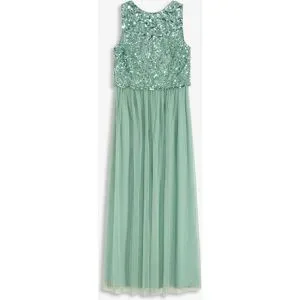 bonprix Maxikleid mit Paillettenstickereigrün 38Damen
