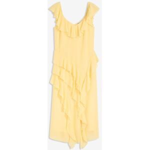 bonprix Chiffonkleid mit Trägern und Volantsgelb 42Damen