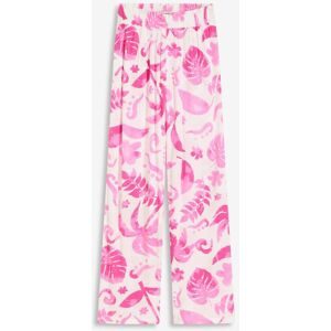 bonprix Weite Hose aus strukturierter Viskoseweiß 46Damen