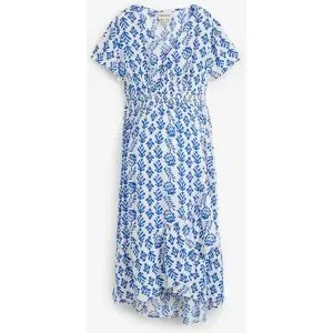 bonprix Stillkleid wadenbedeckende Länge, tiefer V-Ausschnitt im Wickelschnitt