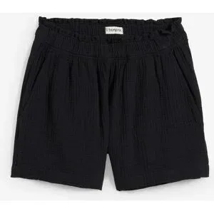 bonprix Musselin-Shorts aus reiner Baumwolleschwarz 48Damen