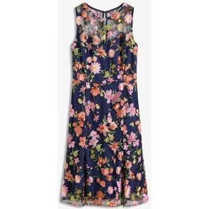 bonprix Midikleid mit floraler Stickereiblau 50Damen