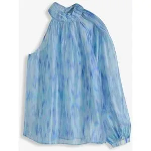 bonprix One-Shoulder Chiffonbluse mit leichter Transparenzblau 34Damen