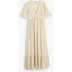 bonprix Maxi-Stufenkleid aus fließender Viskosebeige 44Damen