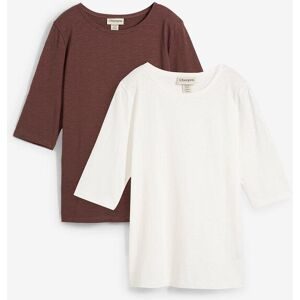 bonprix T-Shirt aus reiner Bio-Baumwolle, (2er Pack)weiß 36Damen